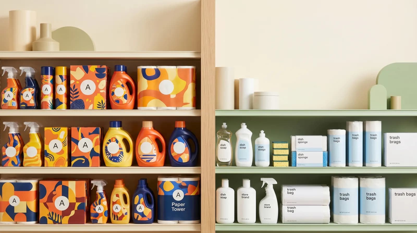 A-merken vs huismerken vergelijking — Ariel, Pampers en Robijn naast elkaar voor prijsvergelijking