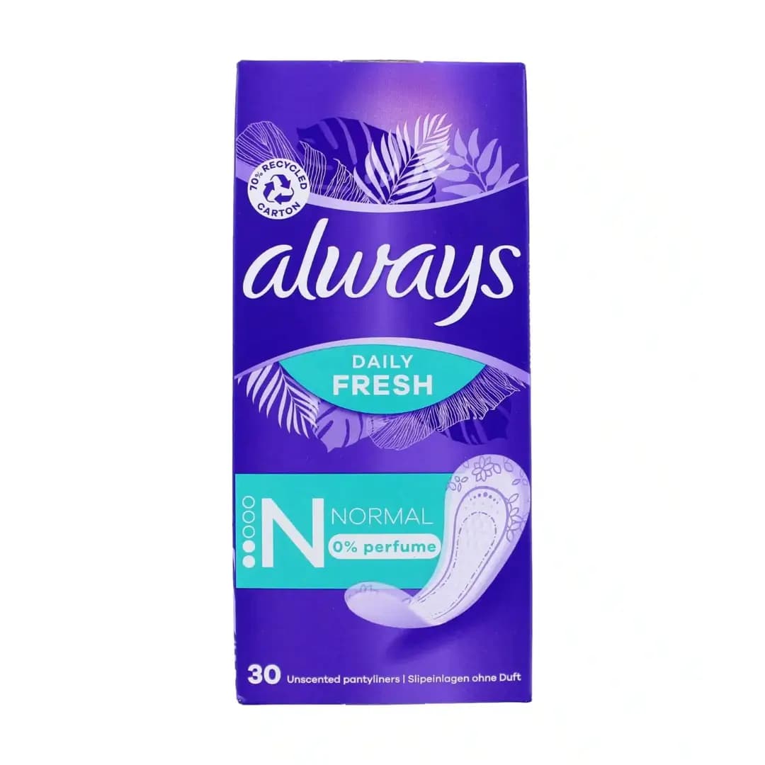 Always Inlegkruisjes Normal 0% Perfume Daily Fresh – 30 stuks