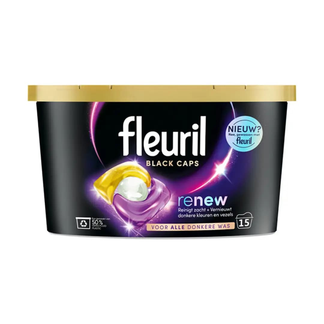 Fleuril Wascapsules Black Caps Renew – 15 wasbeurten