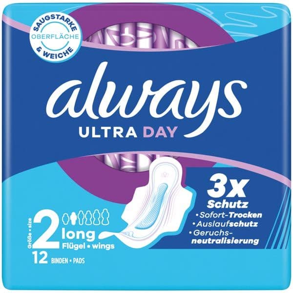 Always Ultradun Maandverband Lang met Vleugels 12 stuks