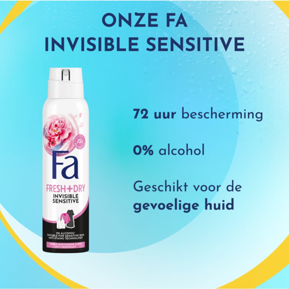 Fa Deodorant Spray Invisible Sensitive 150 ml 3