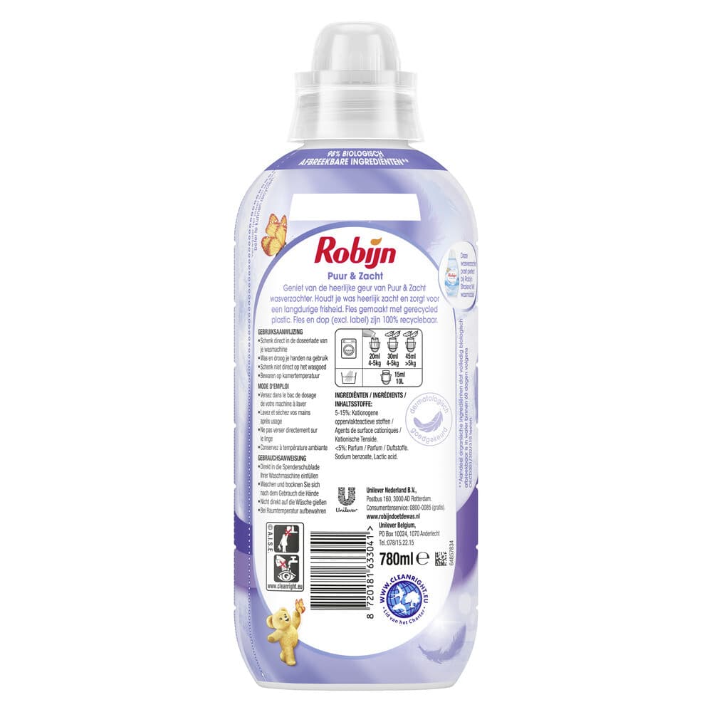 Robijn wasverzachter  Puur & Zacht 780 ml 2