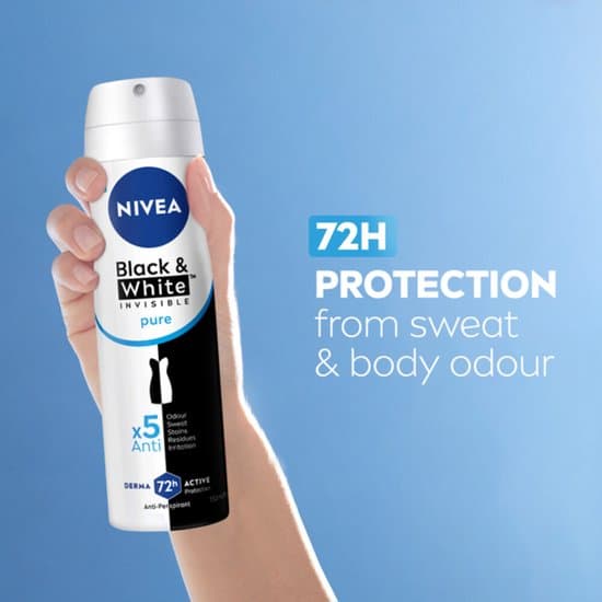 Nivea Deodorant Spray Invisible Black & White Pure 150 ml 3