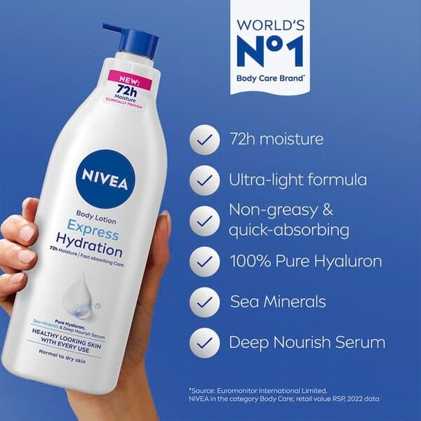 Nivea Bodylotion Express Hydration Met Pomp 400 ml 2