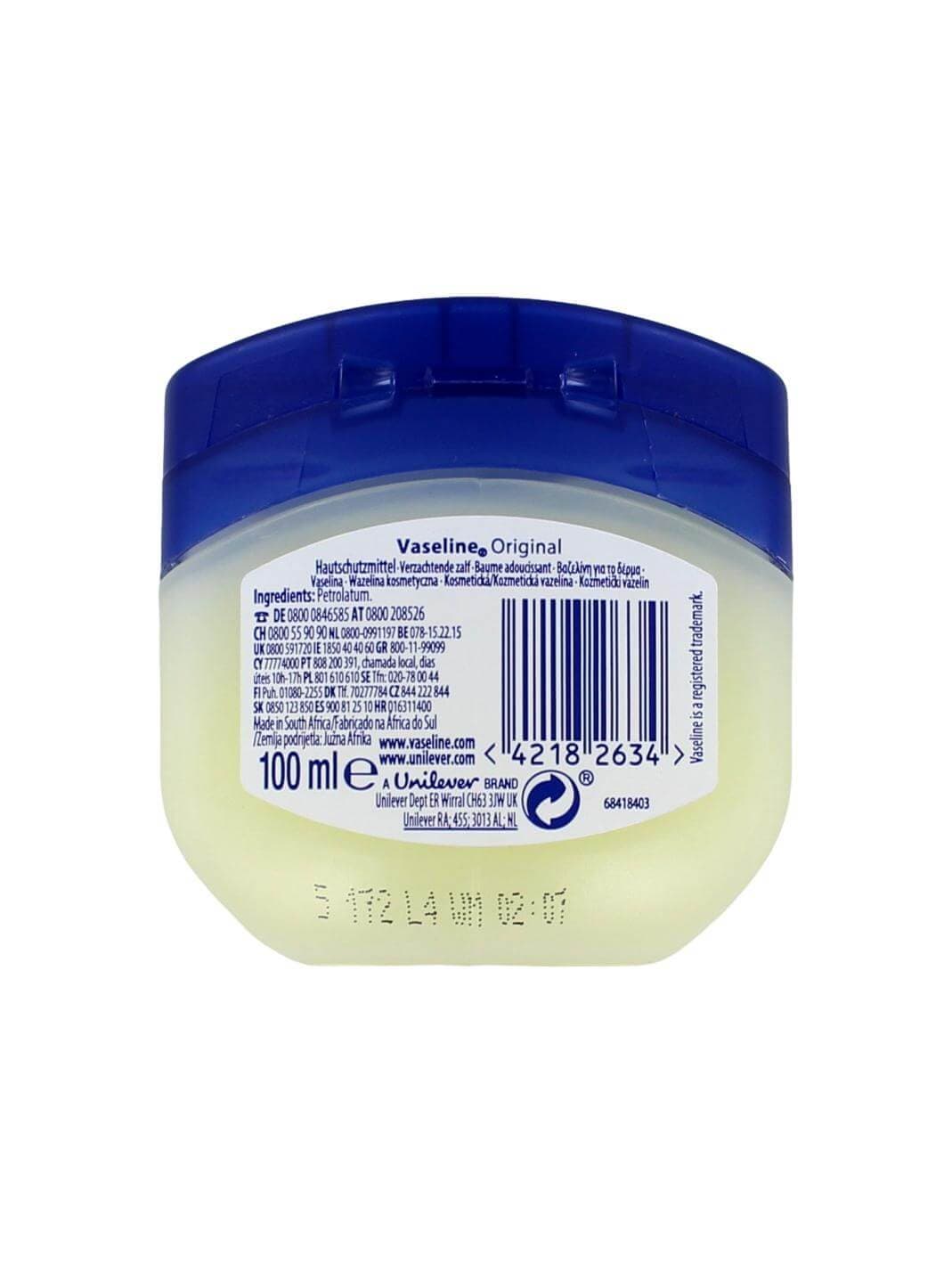Vaseline Pure Petroleum Jelly Pot 100 ml 2