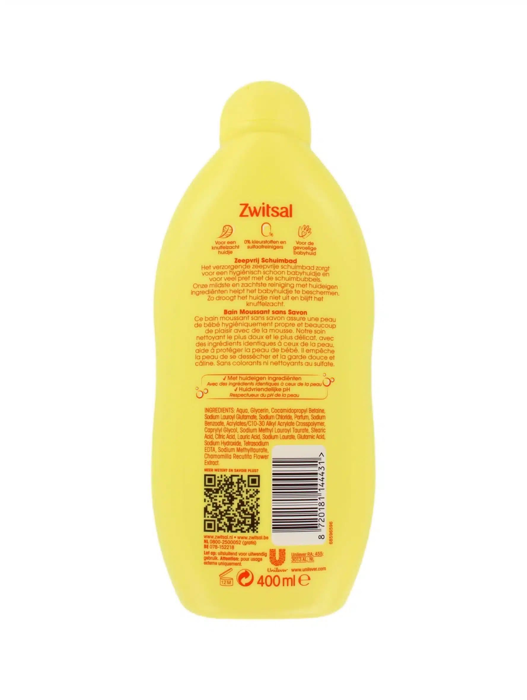 Zwitsal Zeepvrije Schuimbad 400 ml 2
