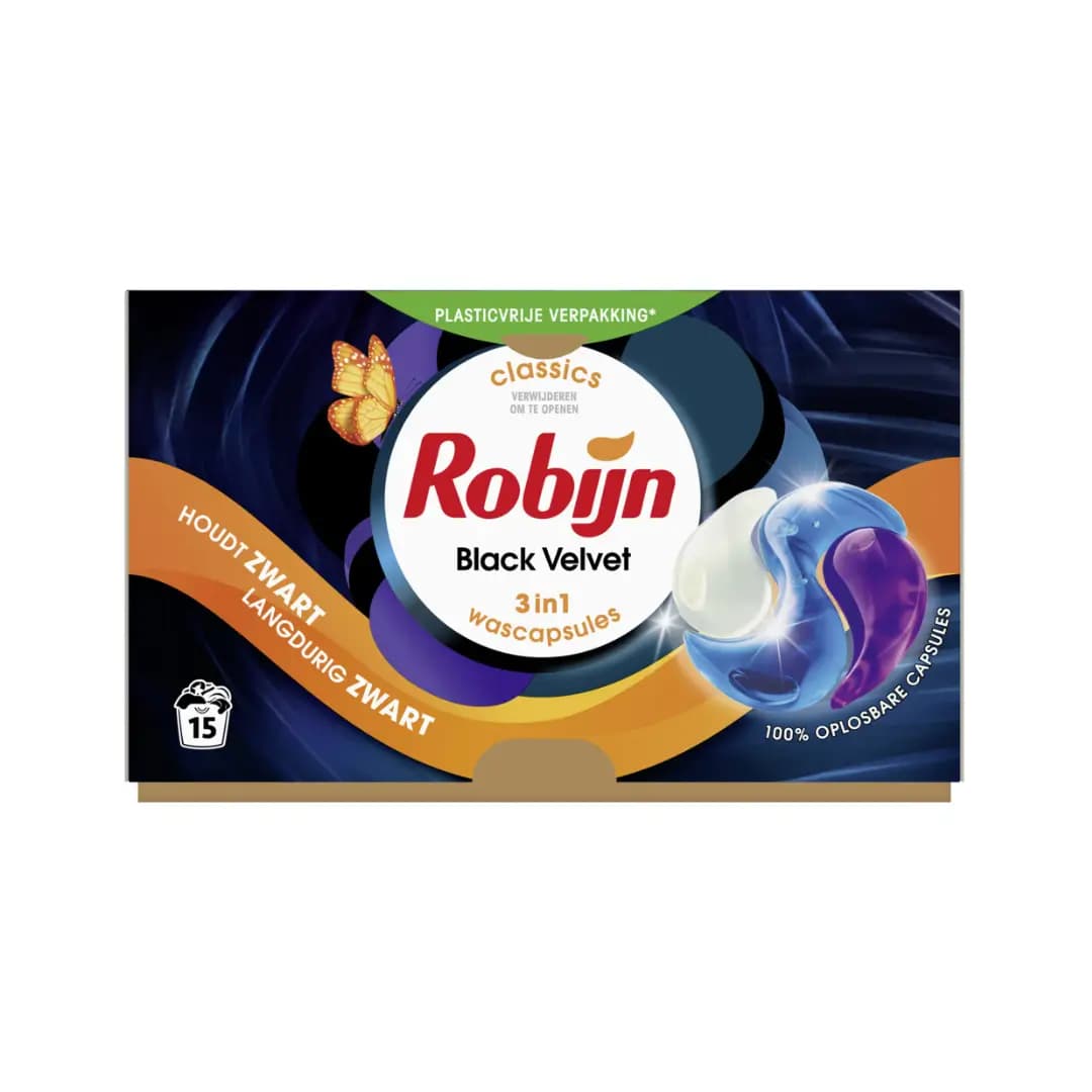 Robijn Wasmiddel Capsules Black – 15 stuks
