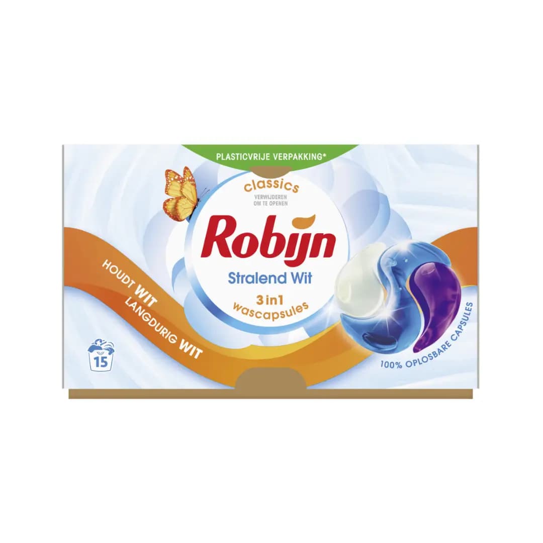 Robijn Wasmiddel Capsules White – 15 stuks