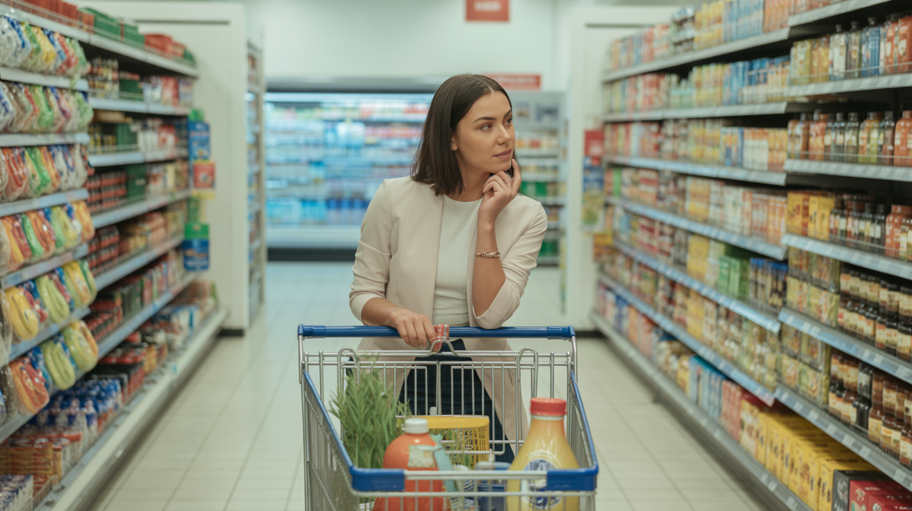 Vrouw in supermarkt